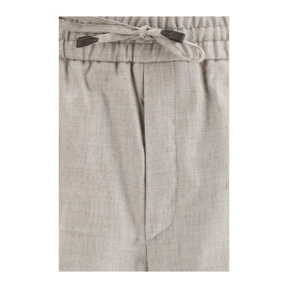 Brioni Gray Linen Casual Pants