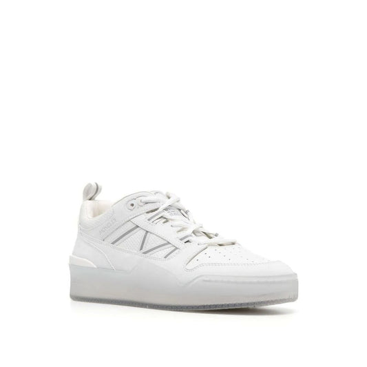 Moncler White Calfskin Low Top Sneakers