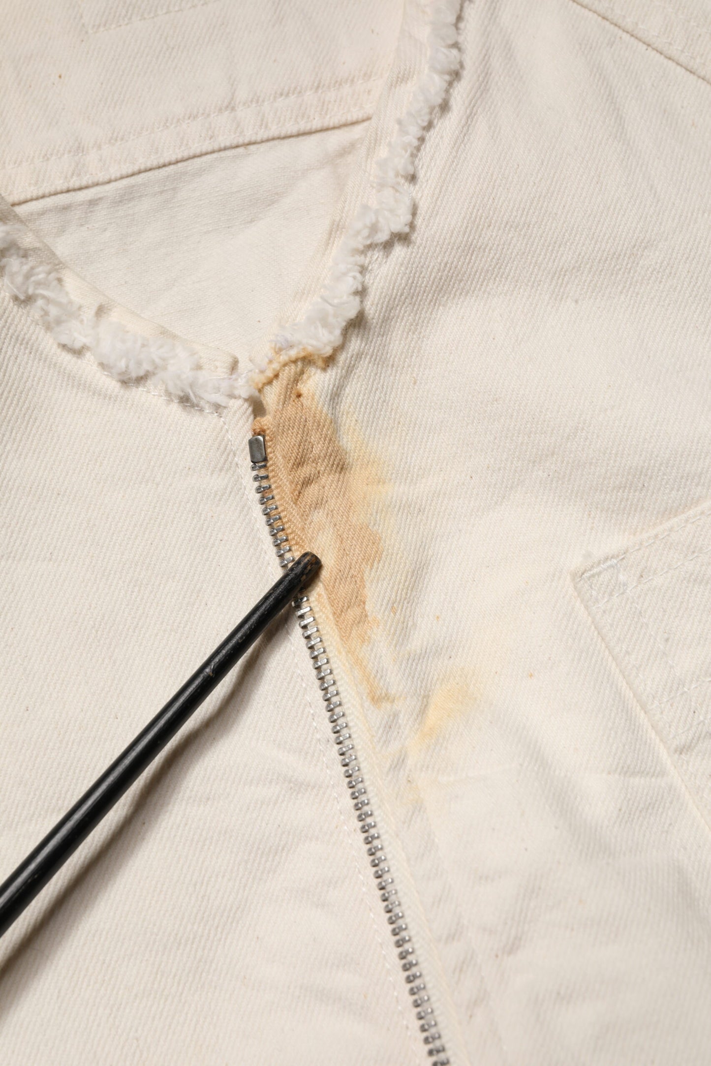 Dolce & Gabbana Off White Cotton Full Zip Denim Men Blouson Jacket