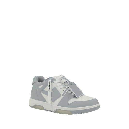 Off-White Gray Polyester Low Top Sneakers