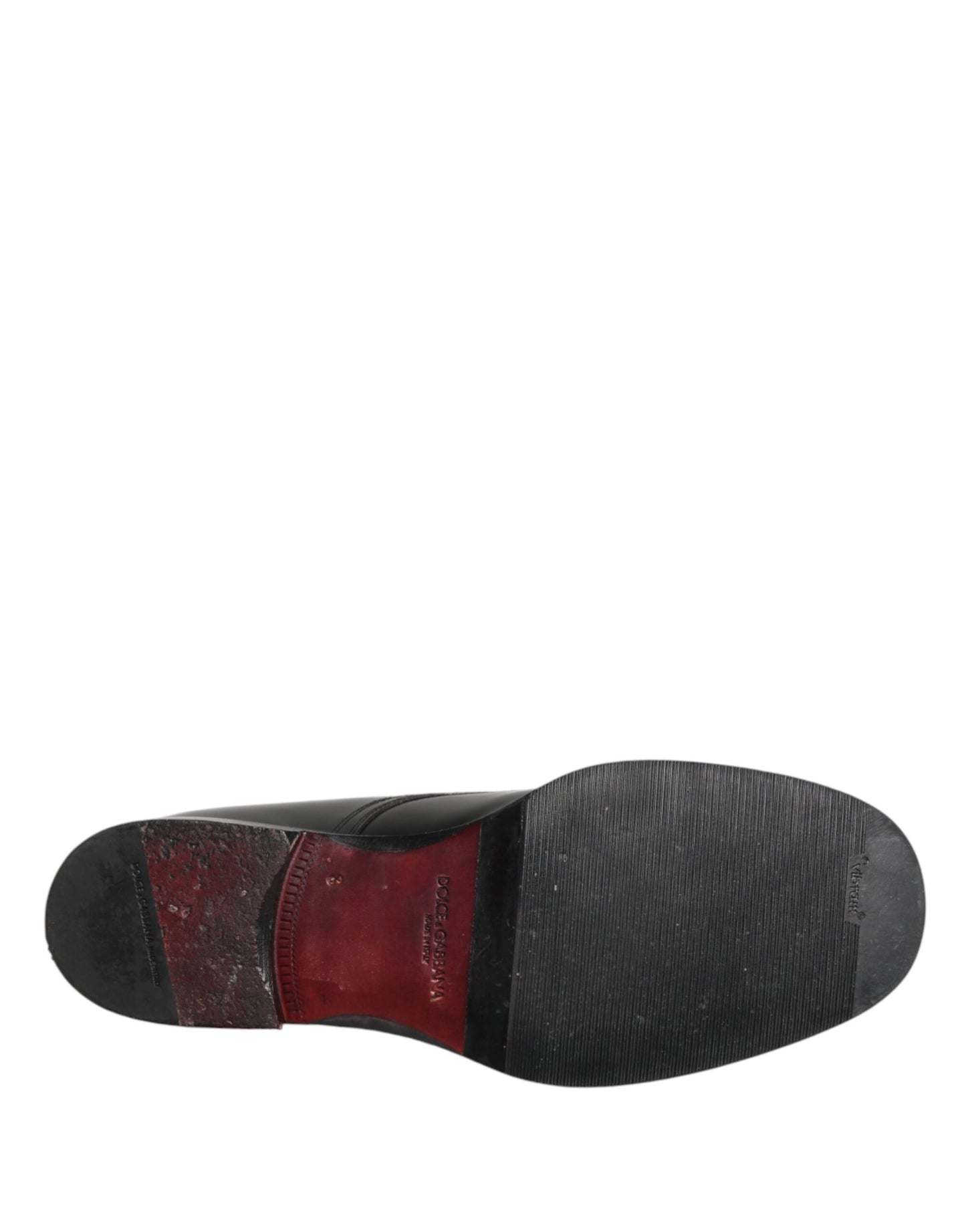 Dolce & Gabbana Black Lace Up Leather Dress Derby Men Shoes