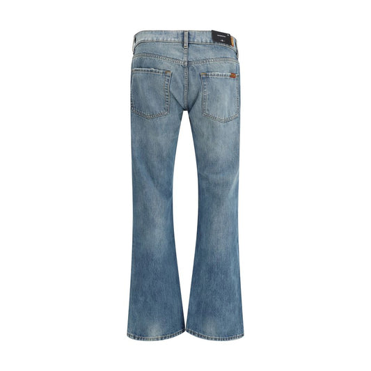 7FOR Blue Cotton Bootcut Jeans