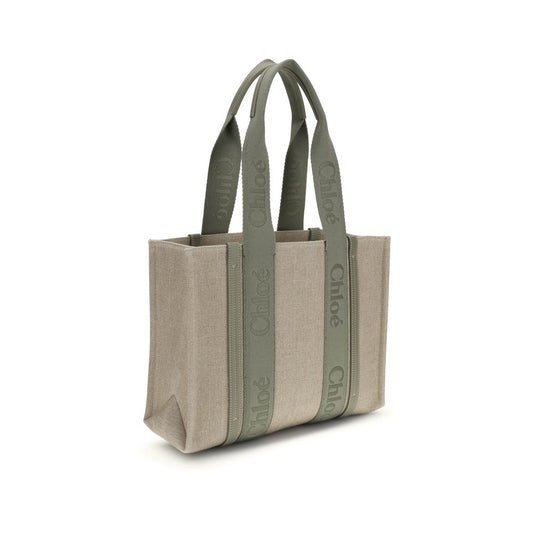 Chloé Beige Linen Shoulder Bag