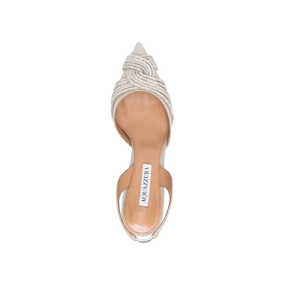 Aquazzura Silver Fabric Pumps