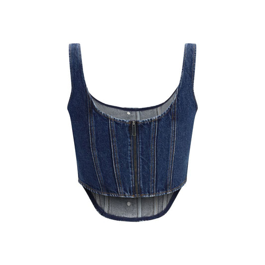 Self-Portrait Blue Cotton Top