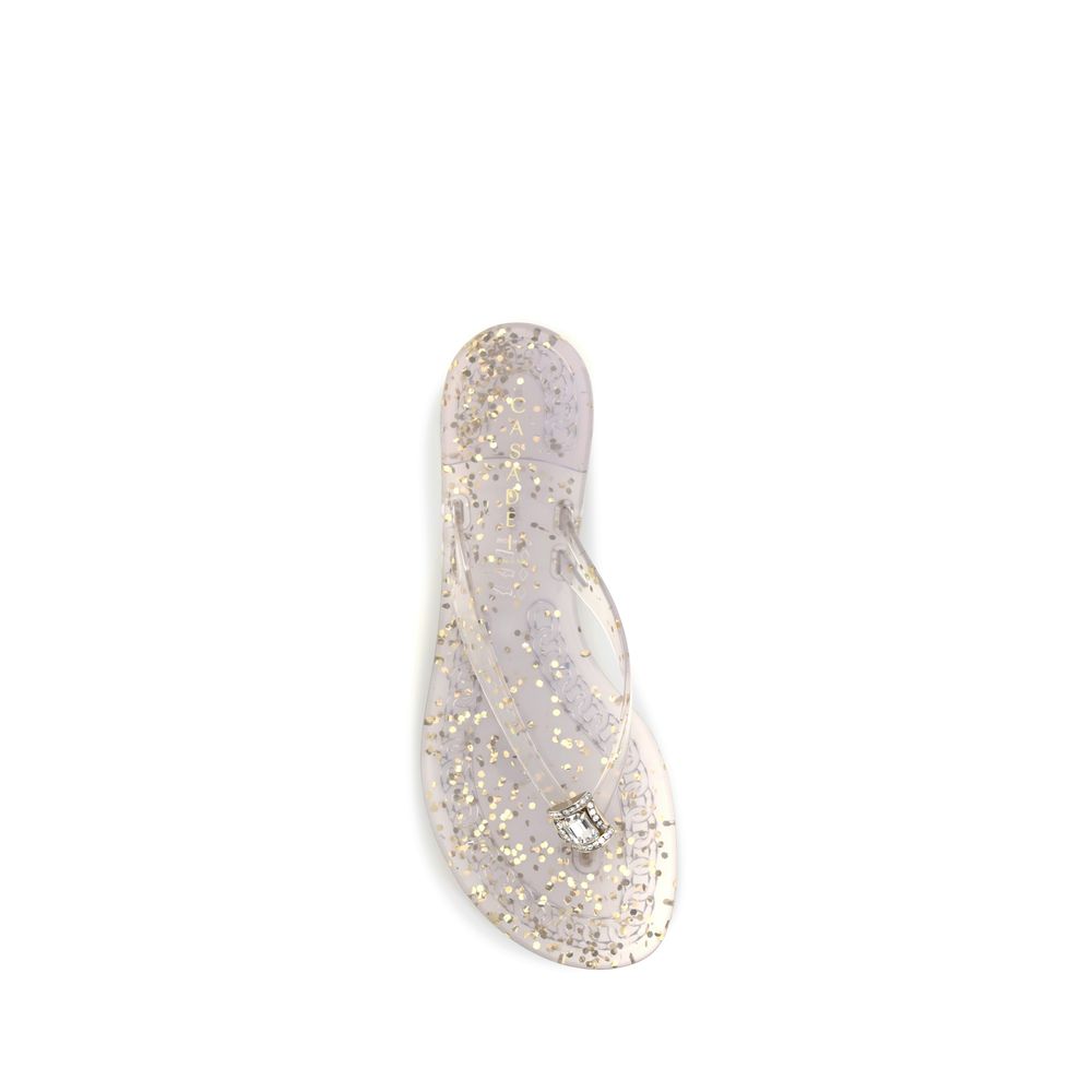 Casadei Gold Polyurethane Sandals