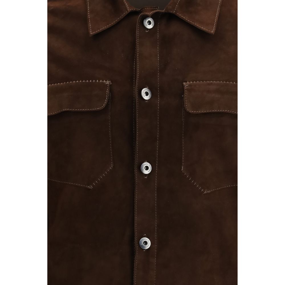 Salvatore Santoro Brown Calf Leather Bos Taurus Bomber