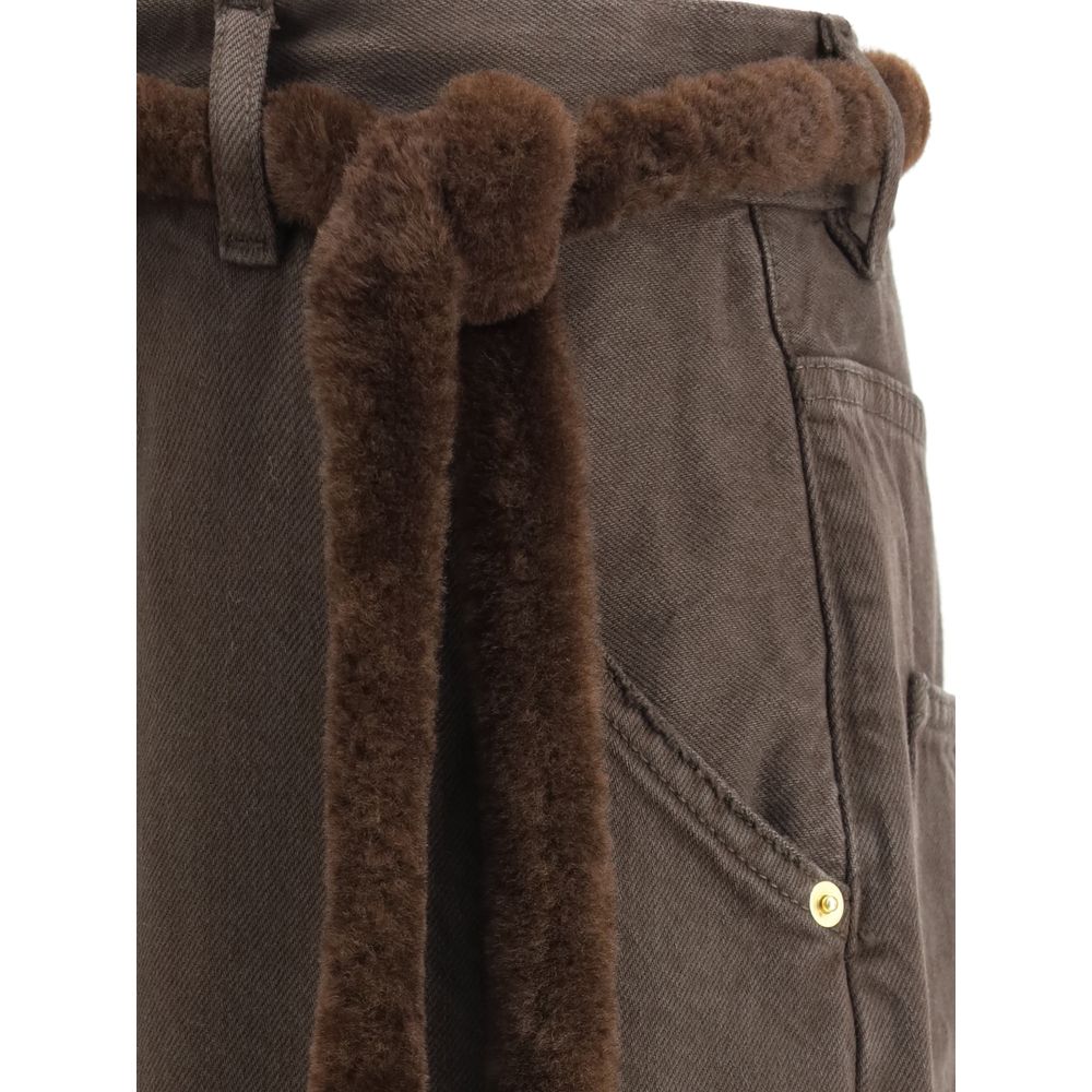 Darkpark Brown Cotton Casual Pants