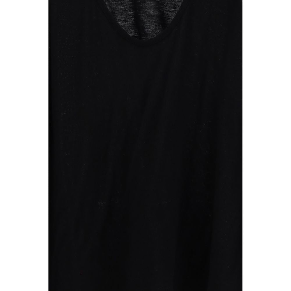 Loulou De Saison Black Cotton Sleeveles T-Shirt