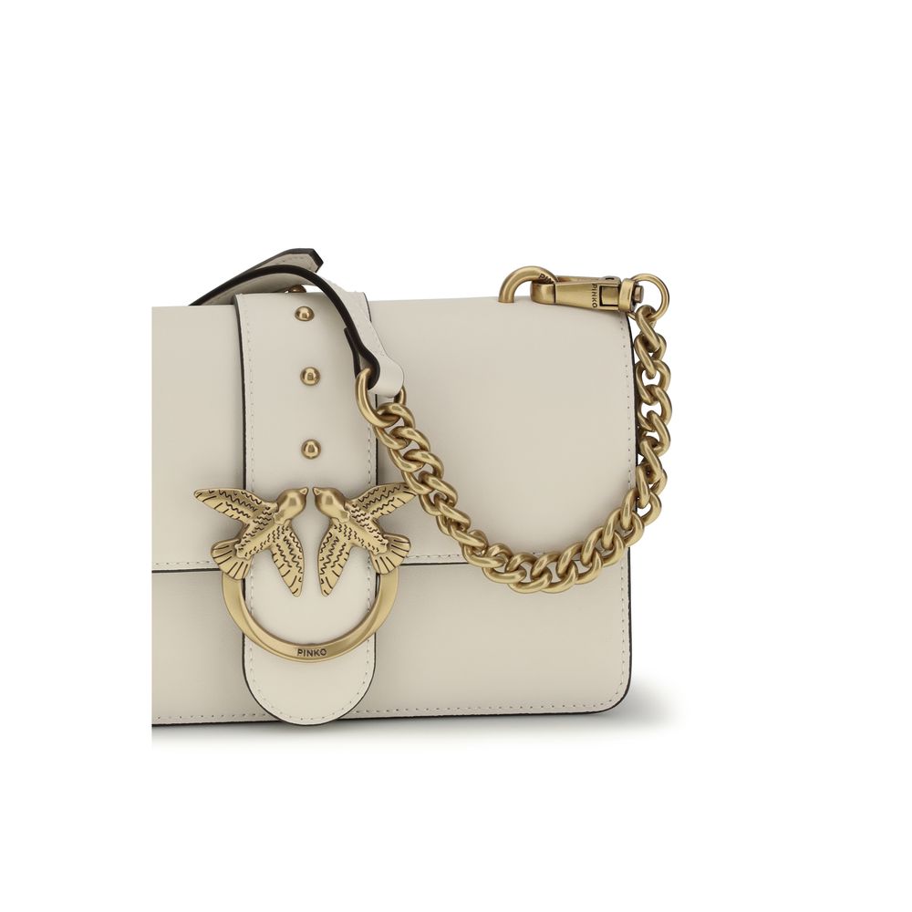 PINKO Beige Calf Leather Bos Taurus Shoulder Bag