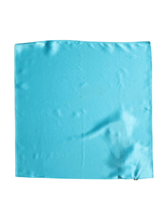 Dolce & Gabbana Turquoise Blue Silk Pocket Square Handkerchief 34cm x 34cm Scarf