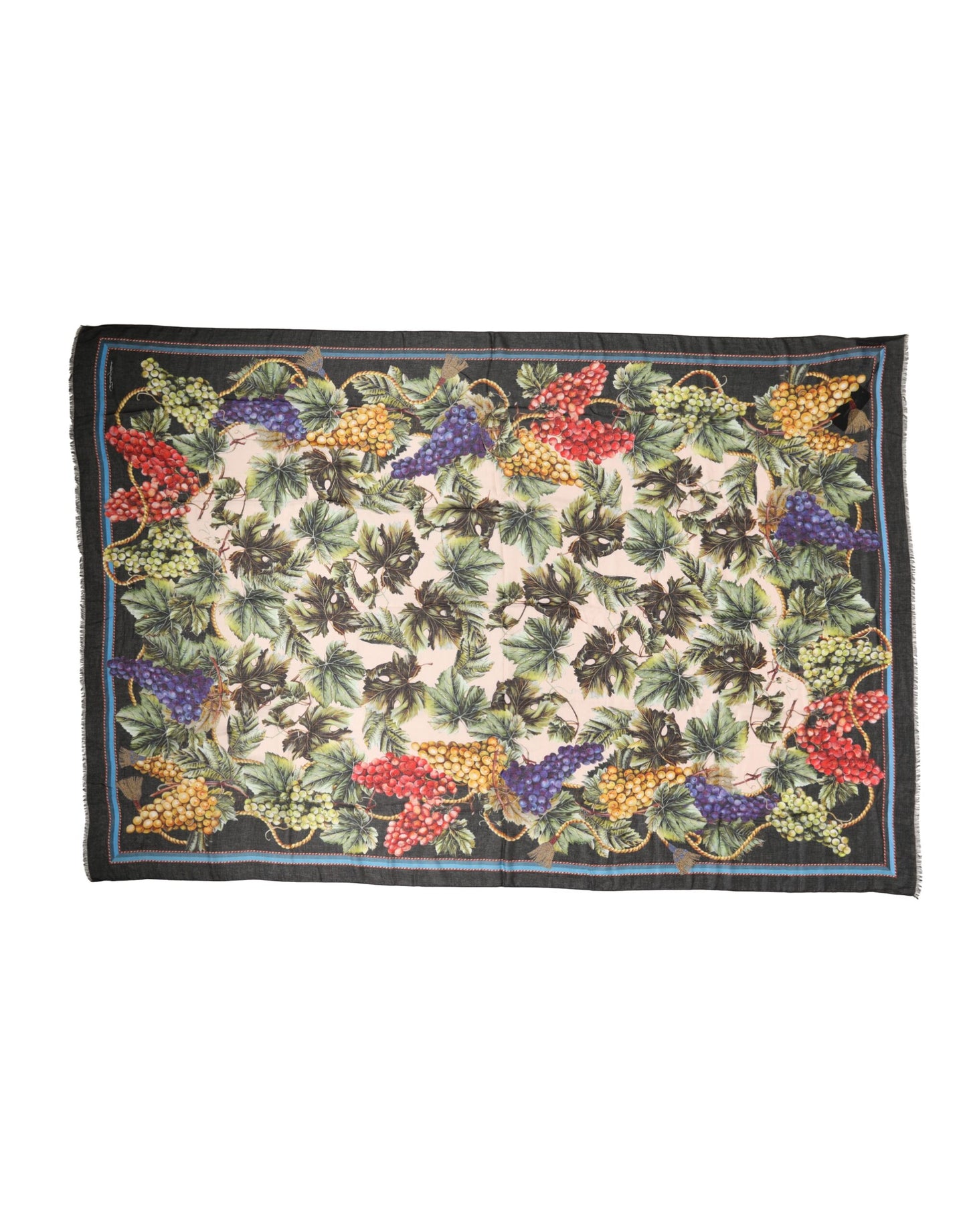 Dolce & Gabbana Multicolor Grapes Print Wrap Shawl 196cm x 134cm Scarf