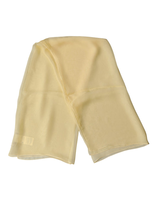 Dolce & Gabbana Light Yellow Silk Wrap Shawl Foulard 100cm x 99cm Scarf