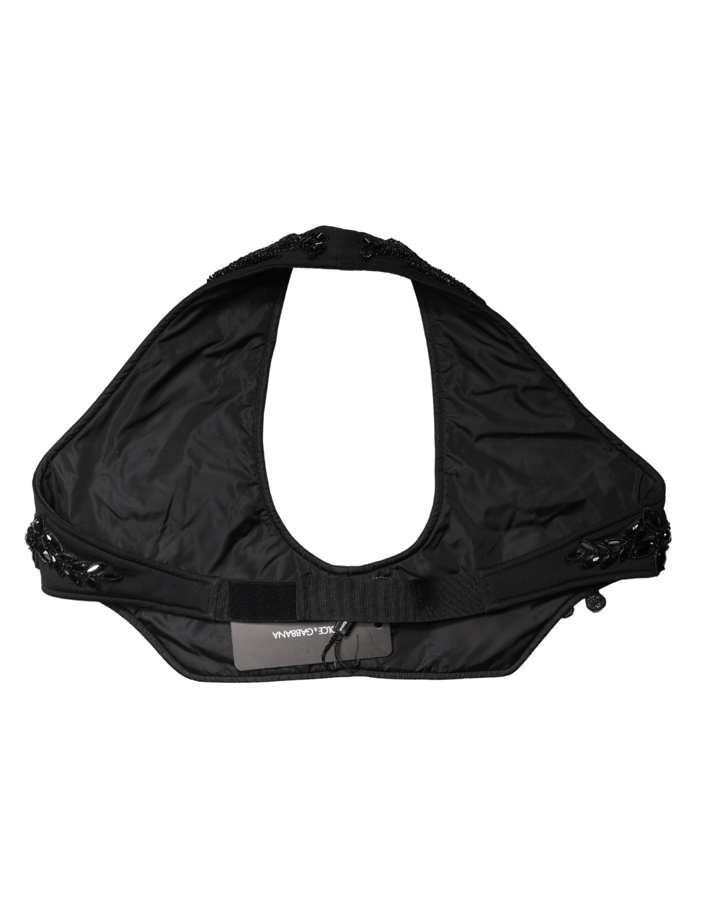 Dolce & Gabbana Black Crystal Embellished Crop Waistcoat One Size Vest