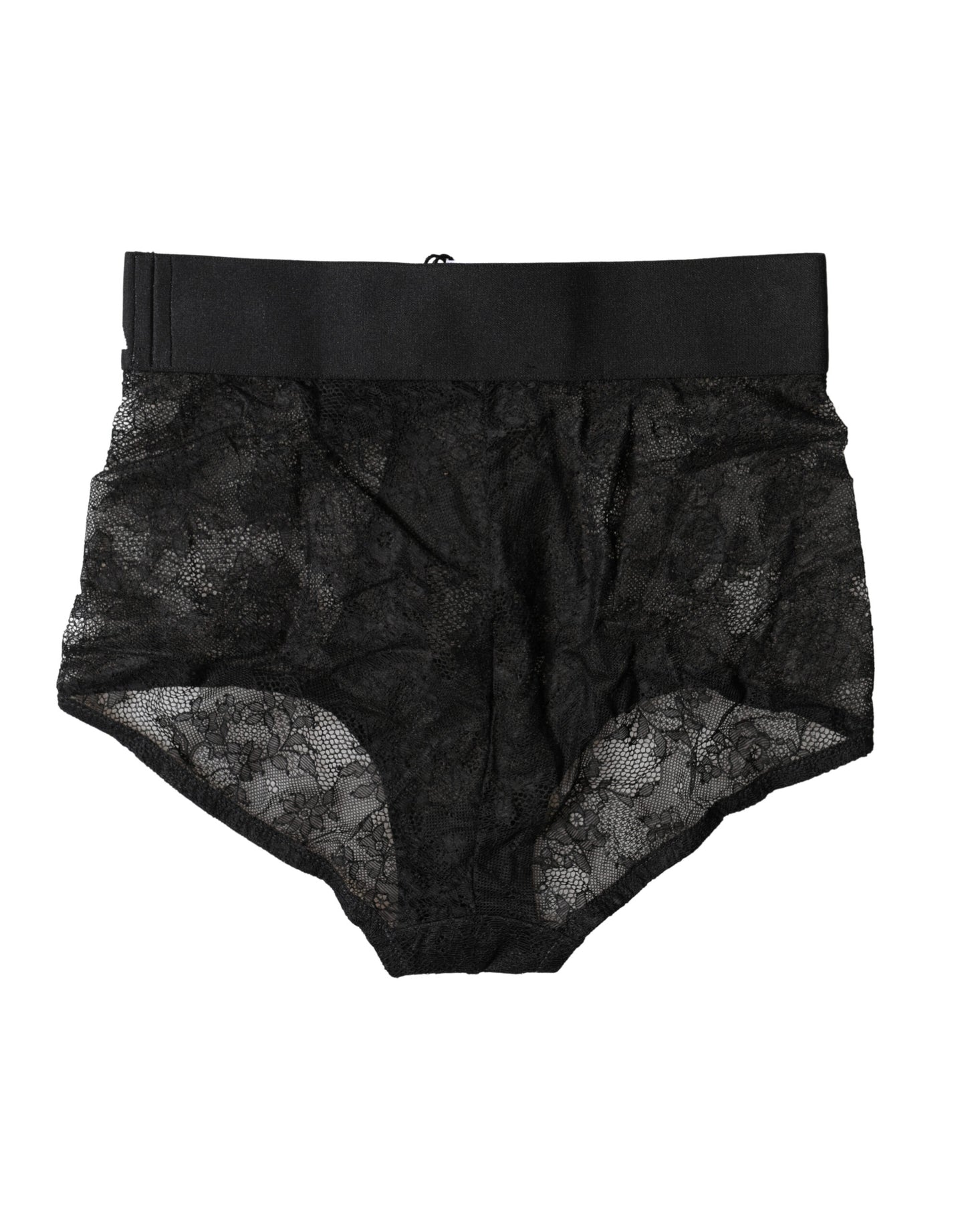 Dolce & Gabbana Black Logo Girdle High Waist Panty Underwear