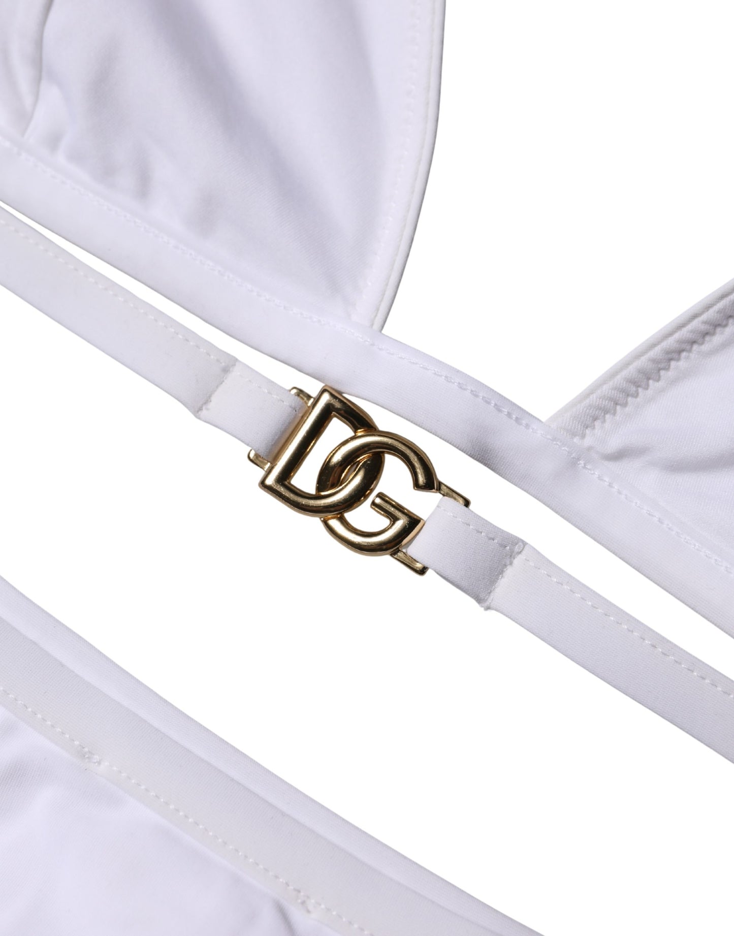 Dolce & Gabbana White Logo Swimsuit 2 Piece Top Bottom Swimwear