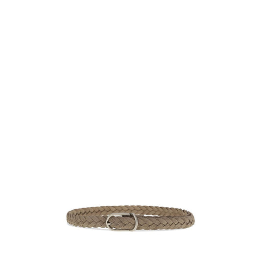 Brunello Cucinelli Gray Calf Leather Bos Taurus Regular Belt