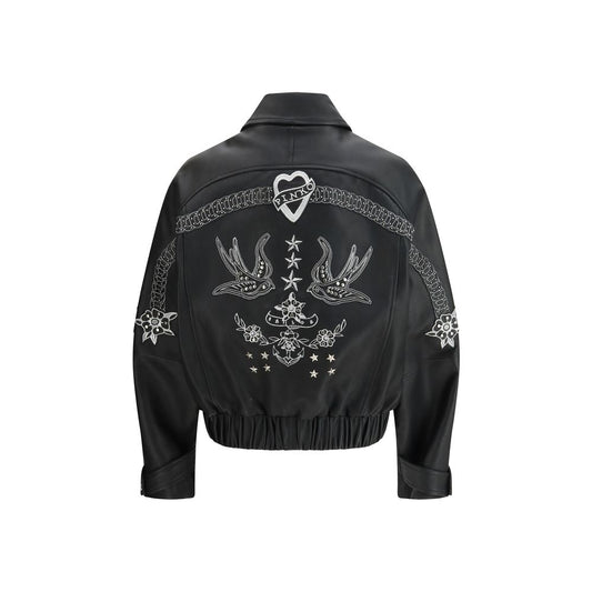 PINKO Black Leather Jacket