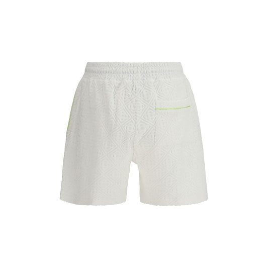 Casablanca White Cotton Bermuda Shorts