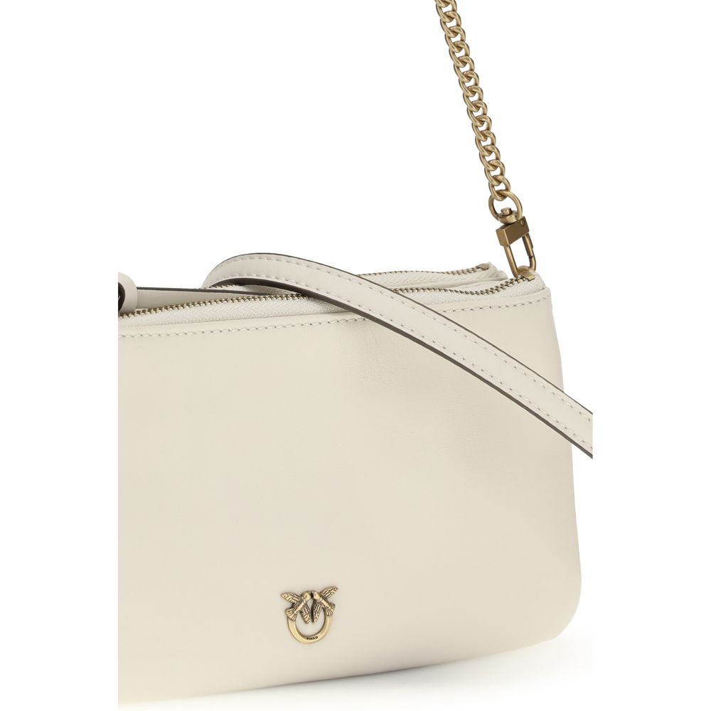 PINKO Beige Calf Leather Bos Taurus Shoulder Bag