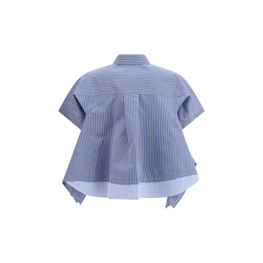 Sacai Blue Cotton Shortsleeve Shirt