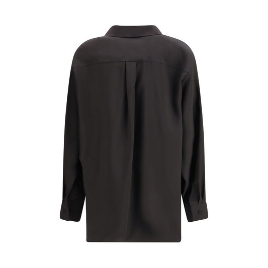 Valentino Black Wool Dress Shirt