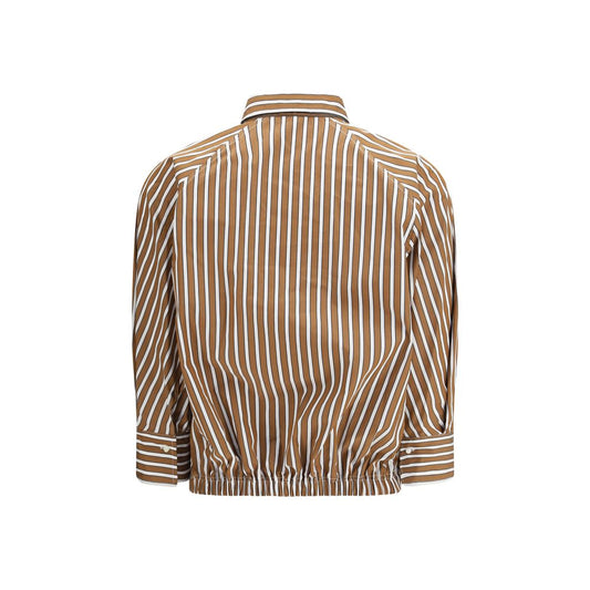 Brunello Cucinelli Brown Cotton Pattern Shirt