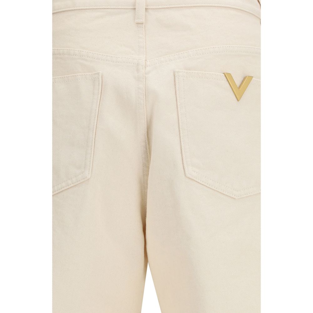 Valentino Beige Cotton Jeans Denim
