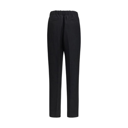 Laneus Black Viscose Casual Pants