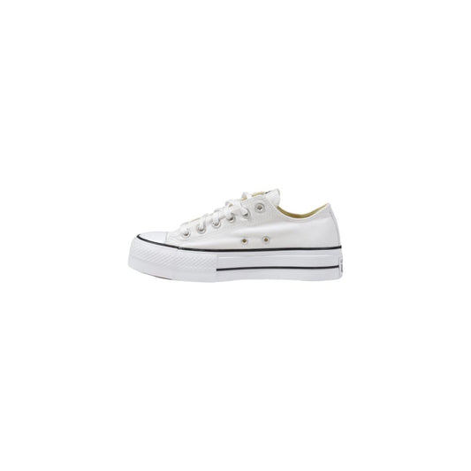 Converse White Fabric Platform Sneakers