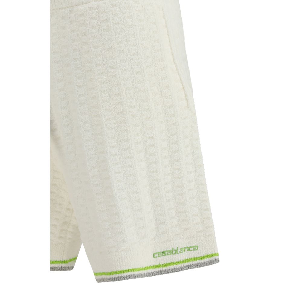Casablanca White Cotton Bermuda Shorts