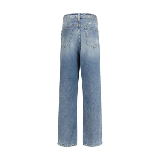 Haikure Blue Cotton Relaxed Fit Jeans