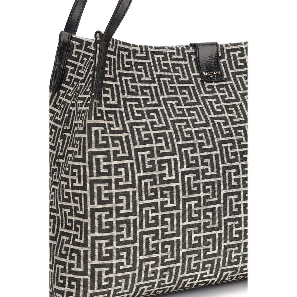 Balmain Black Cotton Shoulder Bag