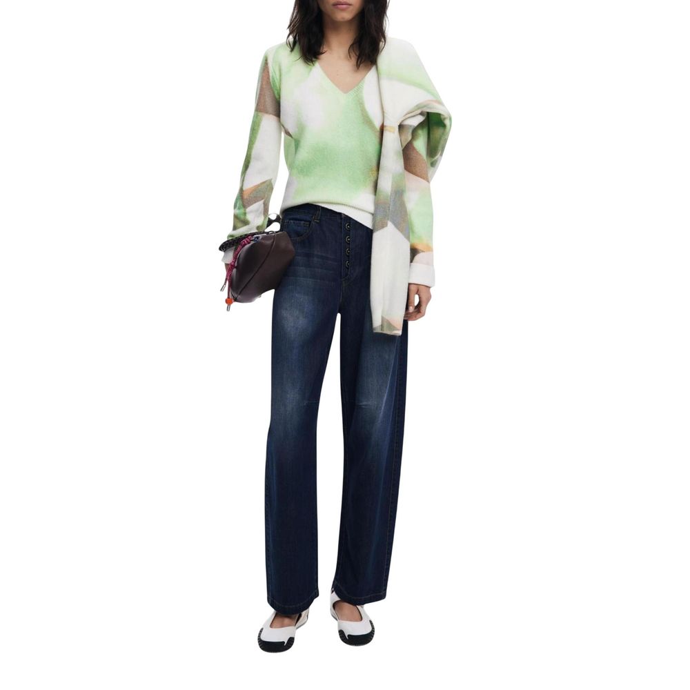 Desigual Blue Cotton Relaxed Fit Jeans