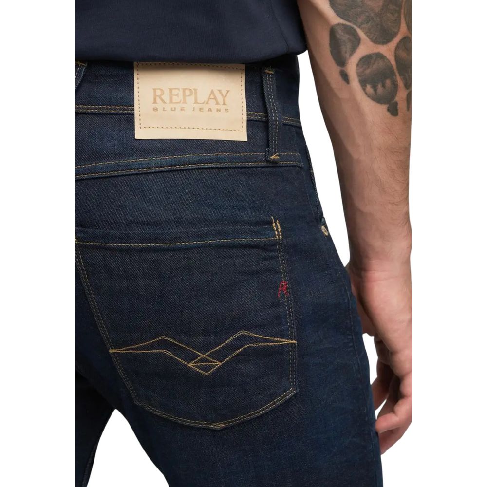 Replay Blue Cotton Skinny Jeans