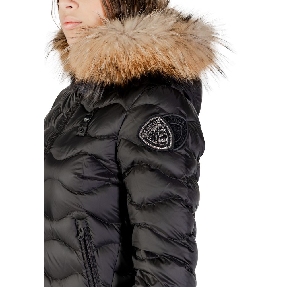 Blauer Black Polyamide Trench Coat