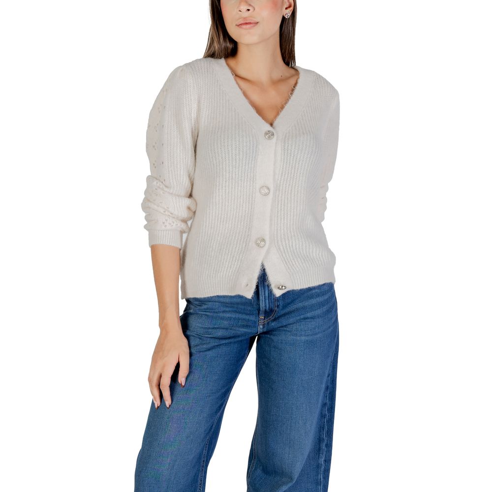 Morgan De Toi Beige Marabou Cardigan