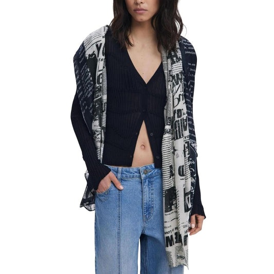 Desigual Black Viscose Scarf