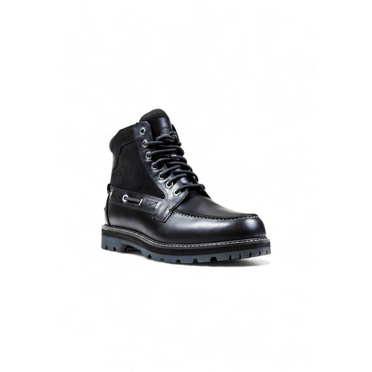 Timberland Black Leather Lace-Up Boots
