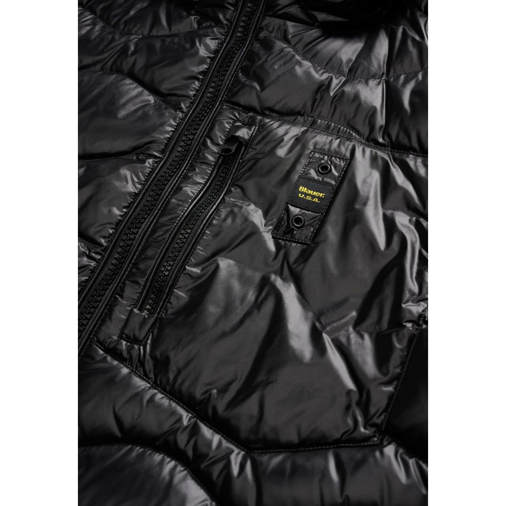 Blauer Black Polyamide Full-Length Jacket