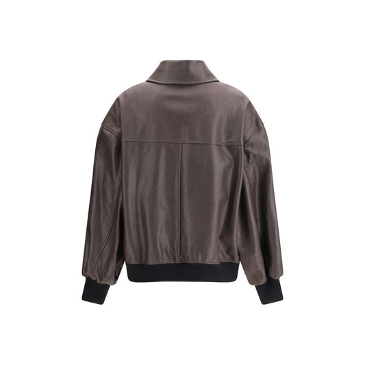 Khaite Brown Leather Jacket