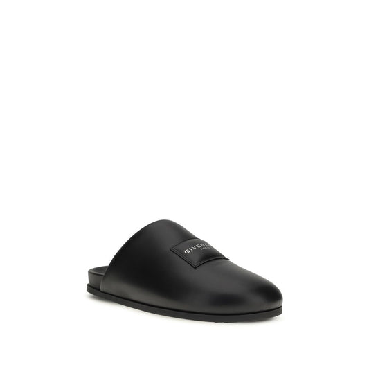 Givenchy Black Calf Leather Bos Taurus Mules