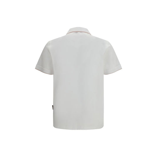 MooRER White Cotton Polo Shirt