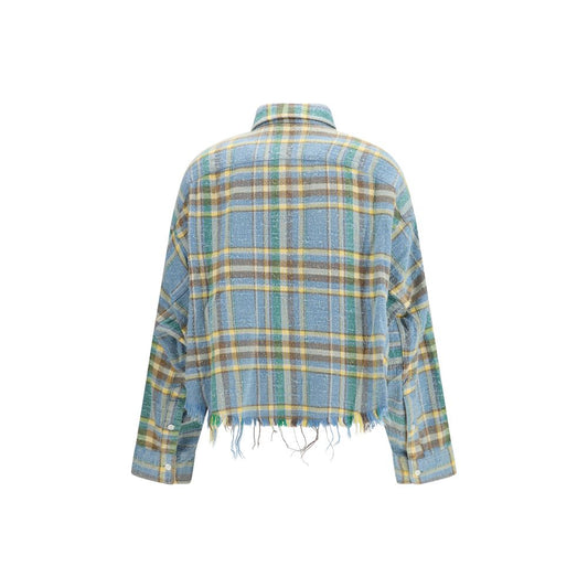 R13 Blue Wool Pattern Shirt