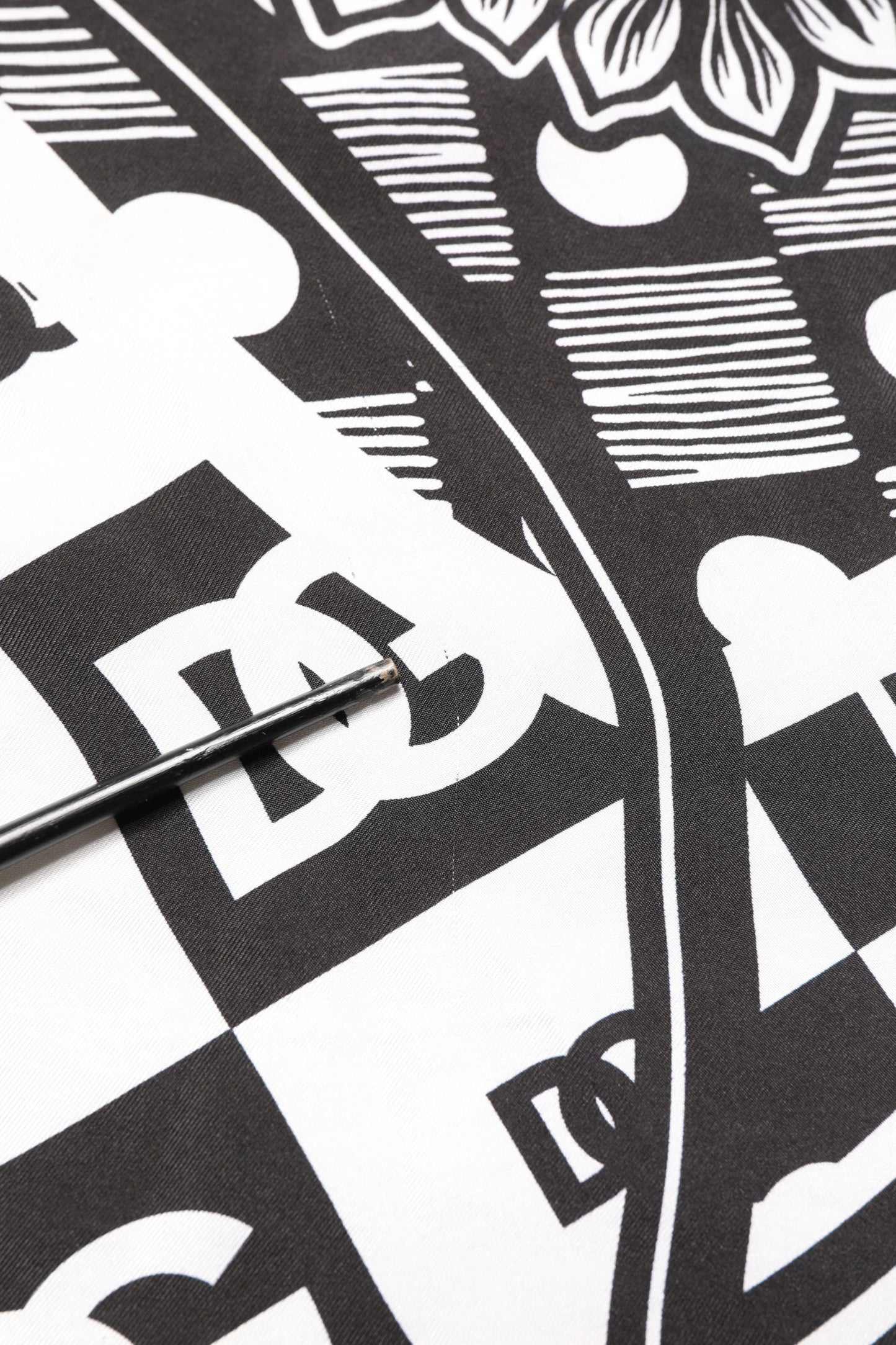 Dolce & Gabbana Black White Bandana Print Collared Shirt