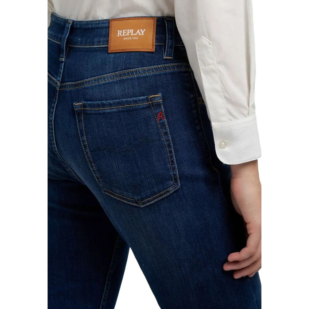 Replay Blue Cotton Skinny Jeans