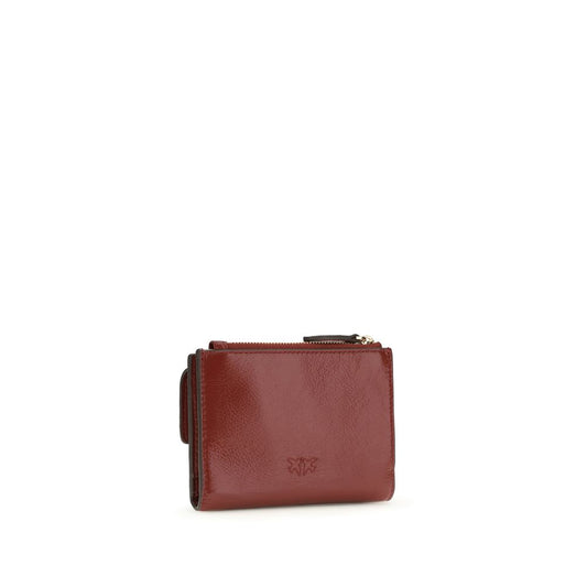 PINKO Bordeaux Calf Leather Bos Taurus Wallet