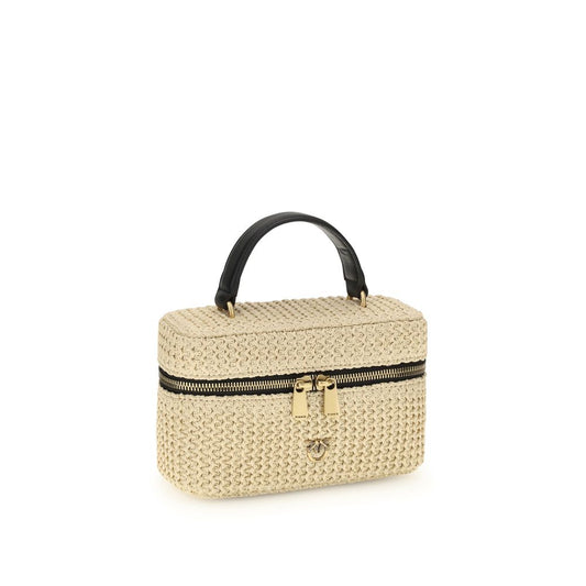 PINKO Beige Raffia Handbag