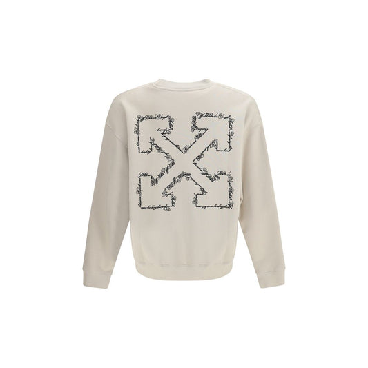 Off-White Beige Cotton Sweatshirt