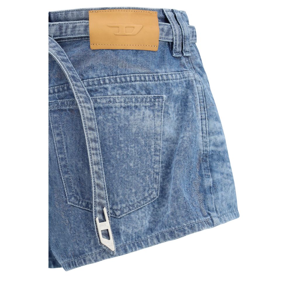 Diesel Blue Cotton Bermuda Shorts